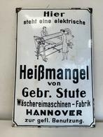 Oud Duits emaille reclamebord Heissmangel, Ophalen of Verzenden