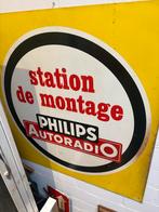 Vintage Philips Autoradio Reclamebord, Verzamelen, Ophalen of Verzenden, Gebruikt, Reclamebord