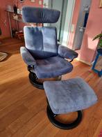 Twee Stressless fauteuils, inclusief hockers, Ophalen, Gebruikt, Metaal, 75 tot 100 cm