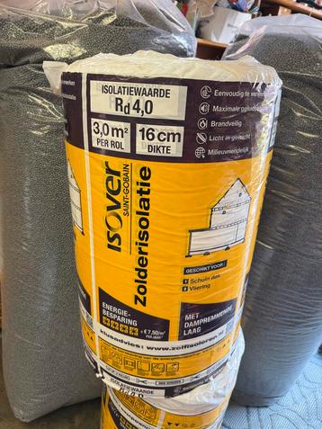 Isover zolderisolatie (1.5x) – Rd 4,0 – 3 m² rol (nieuw) beschikbaar voor biedingen