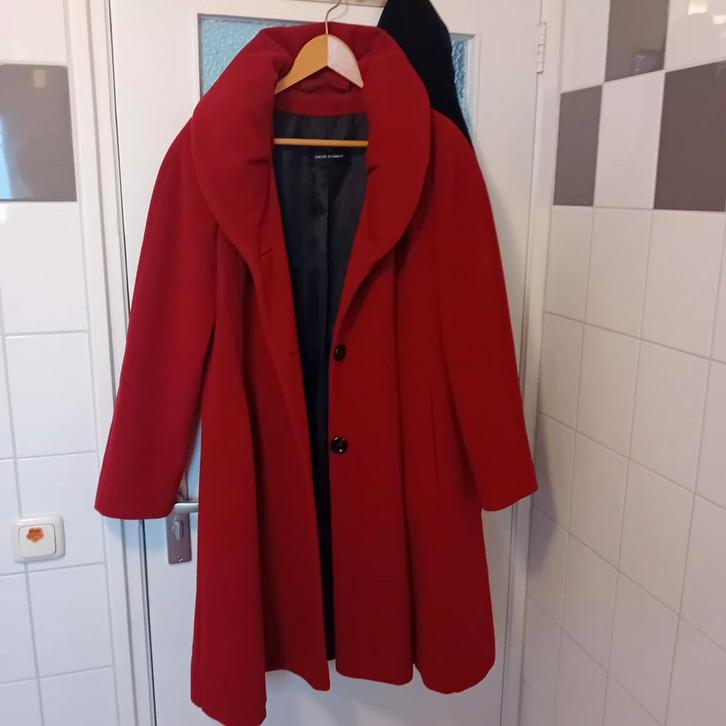 Wollen dames mantel, Kleding | Dames, Jassen | Winter, Gedragen, Maat 42/44 (L), Rood, Ophalen of Verzenden