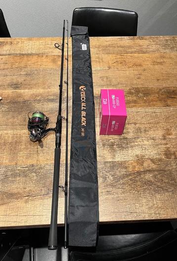 Zeck All Black 2.40m 30-80 gram & Daiwa Fuego 4000-CP beschikbaar voor biedingen