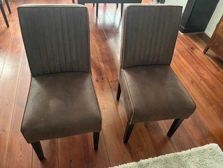 Bruine leren eetkamerstoelen, Antiek en Kunst, Antiek | Meubels | Stoelen en Banken, Ophalen