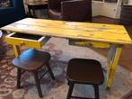 Oud frans schooltafeltje, brocante, 40x100.  50hoog  vintage, Kinderen en Baby's, Gebruikt, Tafel(s), Ophalen