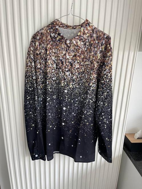 Nieuw  heren Overhemd XL gestippeld afwisselend, Kleding | Dames, Blouses en Tunieken, Nieuw, Maat 46/48 (XL) of groter, Zwart