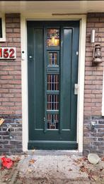 Jaren 30 Voordeur met Glas in Lood, Ophalen, Gebruikt, 200 tot 215 cm, Glas