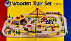 Houten treinset van Mentari, Kinderen en Baby's, Speelgoed | Houten speelgoed, Ophalen, Zo goed als nieuw