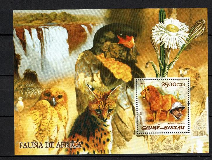 bissau pf blok wildlife roofvogels zoogdieren katachtige, Postzegels en Munten, Postzegels | Thematische zegels, Postfris, Dier of Natuur