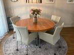 Arco design tafel. Rond 1.40 meter met tussenstuk 2.00mtr., Ophalen, 100 tot 150 cm, Rond, 200 cm of meer