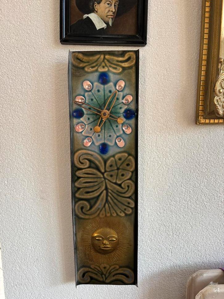 Emaille klok Studio Cellini Italy zon sixties vintage italie, Verzamelen, Retro, Huis en Inrichting, Ophalen of Verzenden