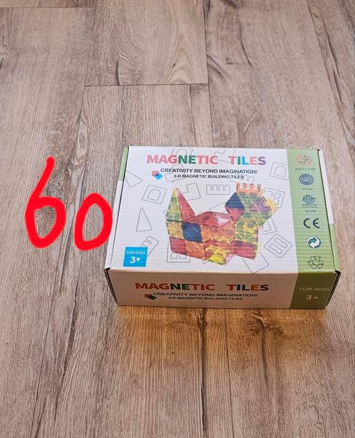 Magnetic Tiles | 60 delig | Nieuw, Kinderen en Baby's, Speelgoed | Educatief en Creatief, Nieuw, Knutselen, Bouwen, Puzzelen, Ontdekken