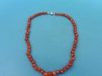 Carneolen collier met zilveren slot                     D127, Sieraden, Tassen en Uiterlijk, Antieke sieraden, Ophalen of Verzenden