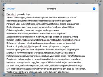 Gereedschap beschikbaar voor biedingen