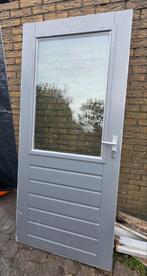 Hardhouten buitendeur 201 x 88, Ophalen, Glas, Buitendeur, 200 tot 215 cm