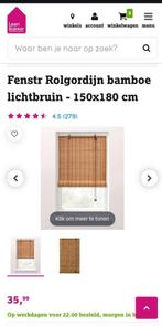 2 x Bamboe Rolgordijn 150 x 180 BXH boho, Ophalen, Gebruikt, 100 tot 150 cm, Natuurlijk