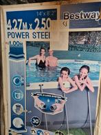 Bestway power steel 427x250cm, 400 cm of meer, 80 tot 120 cm, Opzetzwembad, Zo goed als nieuw