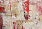 Suus Kooijman (1960) Olie-Encaustiec " Abstracte Compos" Ges, Ophalen of Verzenden