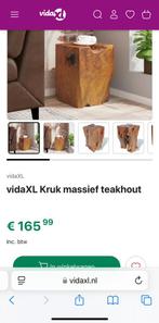 vidaXL Kruk massief teakhout tegen ieder aannemelijk bod!, Ophalen of Verzenden, Nieuw, Hout