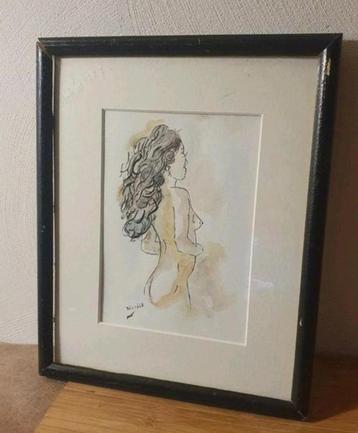 Aquarel naakt vrouw Nicolle beschikbaar voor biedingen