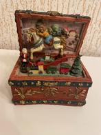 Vintage muziekdoos met bewegend hobbelpaard, Diversen, Kerst, Ophalen of Verzenden, Gebruikt