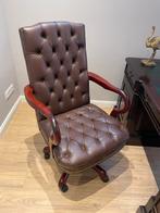 Captainchair leren bureaustoel bruin, Ophalen of Verzenden, Zo goed als nieuw, Bruin, Bureaustoel