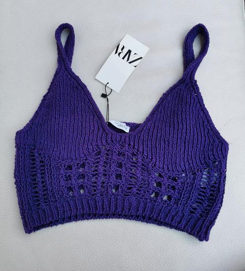 ZARA cropped top mt. M, Kleding | Dames, Tops, Nieuw, Maat 38/40 (M), Paars, Zonder mouw, Verzenden