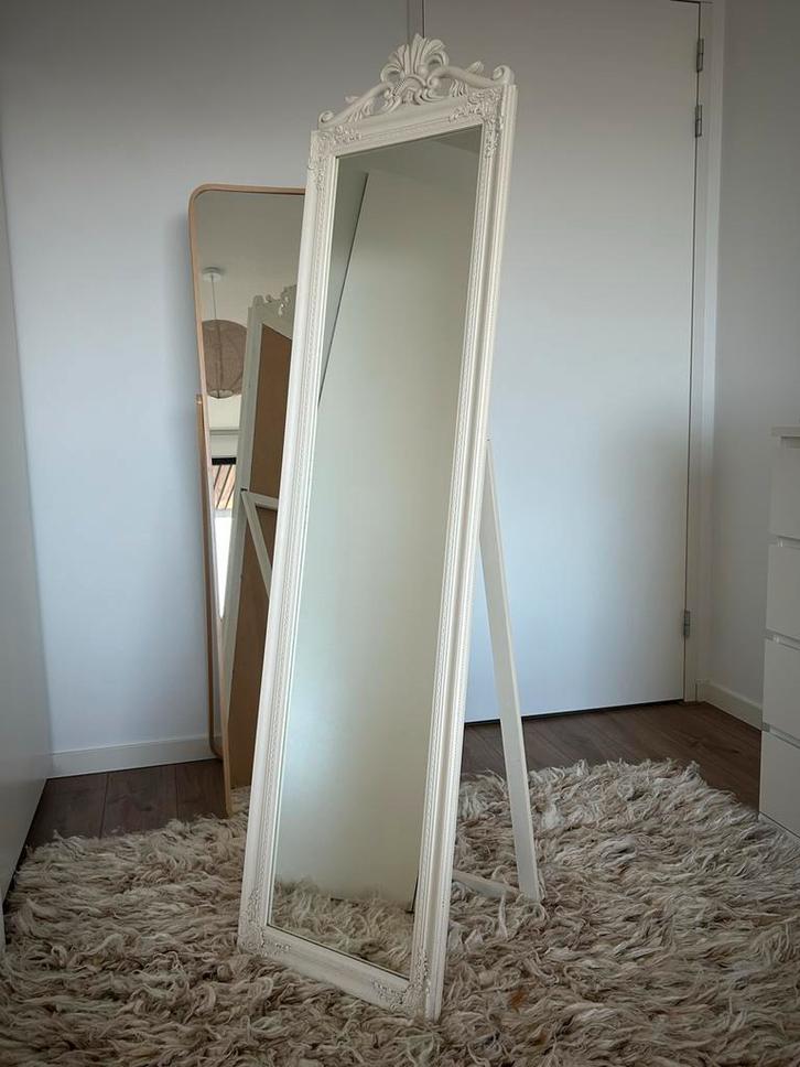 Vintage mirror white / witte Chevall Baroque spiegel, Huis en Inrichting, Woonaccessoires | Spiegels, Gebruikt, 50 tot 75 cm, 150 tot 200 cm