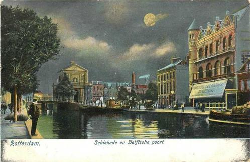 (380-252-055) Rotterdam Schiekade en Delfsche Poort, Verzamelen, Ansichtkaarten | Nederland, Zuid-Holland, Verzenden