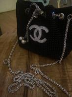 Zwarte Avondtasje met Strass & Ketting, Ophalen of Verzenden, Zo goed als nieuw, Zwart, Avondtasje