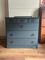 Ladekast GRATIS - Groen/Blauw 77 CM breed, Huis en Inrichting, Kasten | Ladekasten, Gebruikt, 5 laden of meer, Eikenhout, 50 tot 100 cm