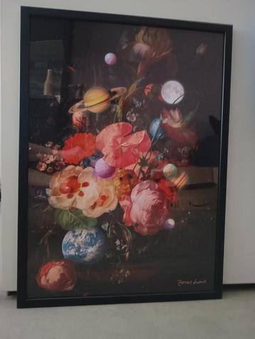 Mooie, kleurrijke plaat / poster (50x70 cm), in zwarte lijst beschikbaar voor biedingen
