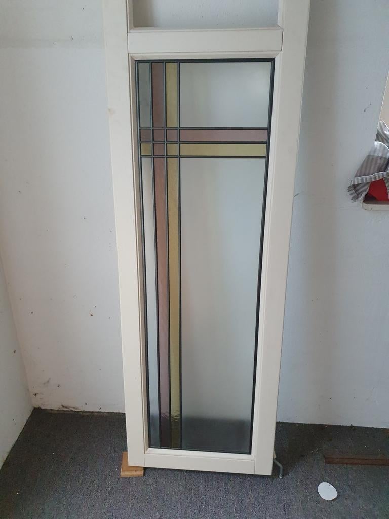 Glas in lood 31x108 cm jaren 30 vintage kleur, Doe-het-zelf en Verbouw, Glas en Ramen, Minder dan 80 cm, Nieuw, Ophalen of Verzenden