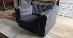 Mooie fauteuil/love seat, donkergrijs, Ophalen of Verzenden, Zo goed als nieuw