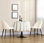 2x Scandinavische Eetkamerstoelen Crème/Zwart NIEUW IN DOOS, Twee, Wit, Nieuw, Ophalen of Verzenden
