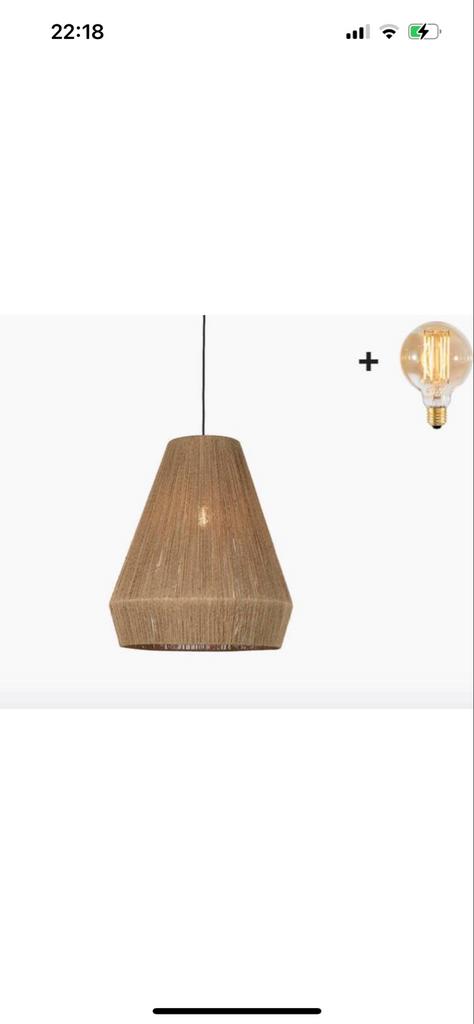 Jute hanglamp van Good & Mojo, Huis en Inrichting, Lampen | Hanglampen, Zo goed als nieuw, Minder dan 50 cm, Stof, Ophalen of Verzenden