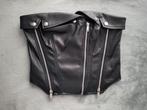 New Yorker leather biker bandeau top maat S/M, Verzenden, Zwart, Nieuw, New Yorker