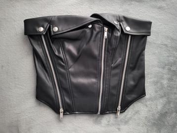 New Yorker leather biker bandeau top maat S/M beschikbaar voor biedingen