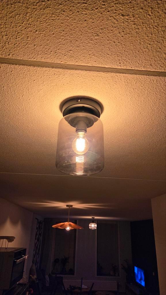 KARWEI plafondlamp Juno rookglas, Huis en Inrichting, Lampen | Plafondlampen, Zo goed als nieuw, Glas, Metaal, Ophalen of Verzenden