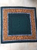 Vintage zijden sjaal, Constatino Roma, mosgroen, mosterdgeel, Ophalen of Verzenden, Zo goed als nieuw, Maat 46/48 (XL) of groter