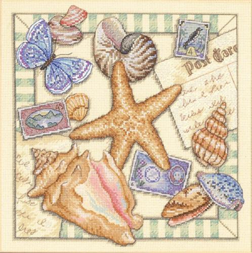 borduurpakket shell collection van dimensions MARTI, Hobby en Vrije tijd, Borduren en Borduurmachines, Nieuw, Borduurpakket, Handborduren