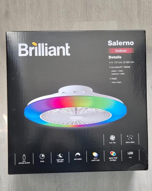 Brilliant plafond ventilator/Rgb lamp, Huis en Inrichting, Lampen | Spots, Nieuw, Plafondspot of Wandspot, Kunststof, Led, Ophalen of Verzenden