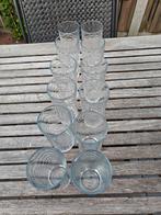 12 Glazen met patroon, Ophalen, Glas of Glazen, Gebruikt, Glas