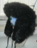 Bontmuts zwart kunstbont dames of heren, Kleding | Heren, Mutsen, Sjaals en Handschoenen, Ophalen of Verzenden, Nieuw, Maat 56/58 (XL)