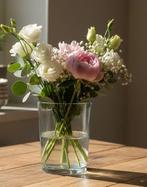 Stijlvolle glazen bloemenvaas – Cylindervorm – H17cm, Gebruikt, Overige kleuren, Ophalen of Verzenden, Glas