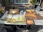 Partij oude schilderijen 7 stuks teab!, Antiek en Kunst, Ophalen