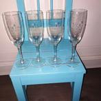 Veuve Amiot champagne glazen set van 4, Huis en Inrichting, Ophalen, Glas of Glazen, Gebruikt, Glas