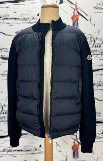 Moncler padded wool cardigan vest jas maat 14 origineel 