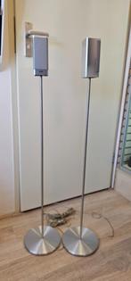 TE KOOP LOEWE SATELLITE SPEAKERS SILVER WITH FLOORSTAND, Gebruikt, Surroundset zonder subwoofer, Minder dan 60 watt, Ophalen