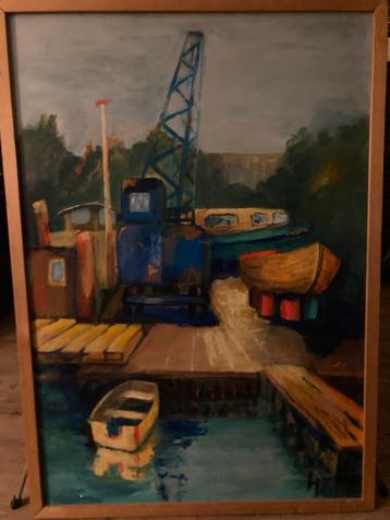 Irene Hertel Schilderij - Havengezicht beschikbaar voor biedingen