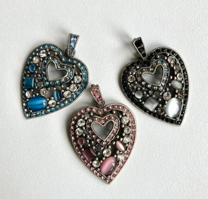 Kettinghangers HART + ketting Jasseron schakel, Sieraden, Tassen en Uiterlijk, Kettinghangers, Zo goed als nieuw, Overige materialen